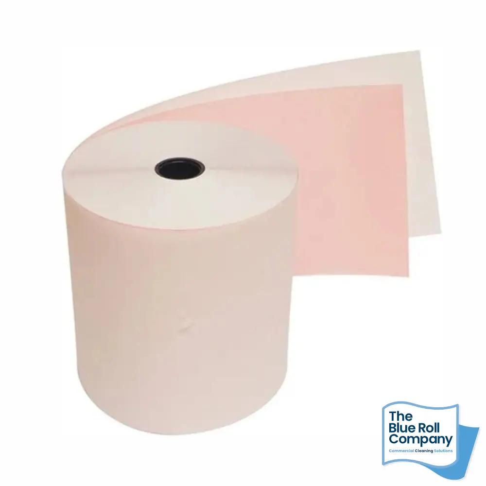 76mm Non Thermal Printer Roll - 2Ply White/Pink